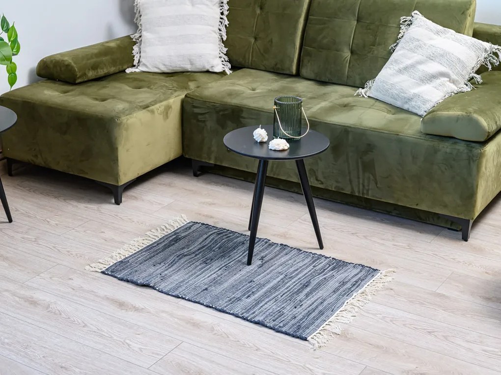 Covor RENSKE 60x90 cm, negru/dungi