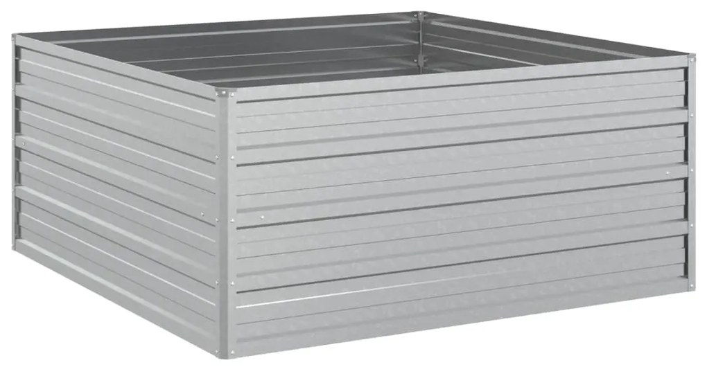 Strat inaltat de gradina argintiu 100x100x45cm otel galvanizat 1, 100 x 100 x 45 cm