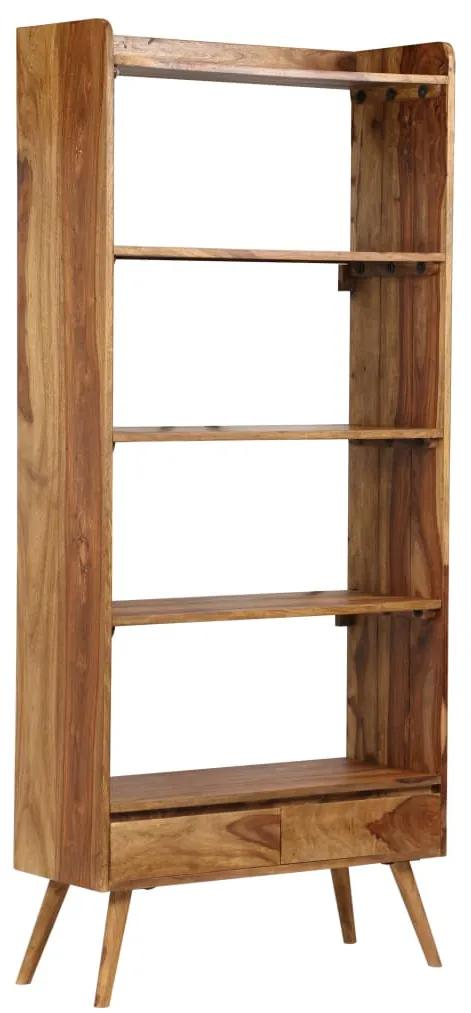 246206 vidaXL Bibliotecă din lemn masiv de sheesham, 75 x 30 x 170 cm