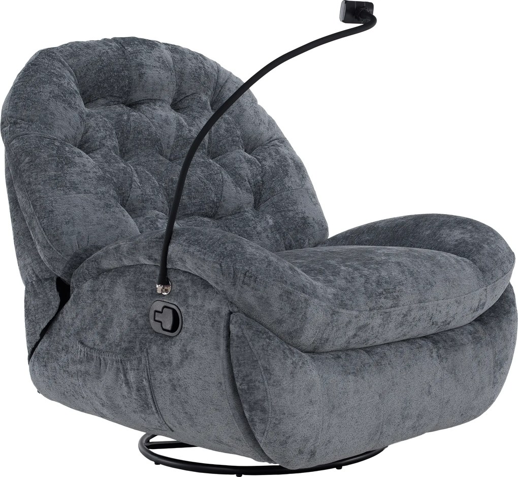 Scaun pivotant de lux, cu balansare, gri, DELMOR