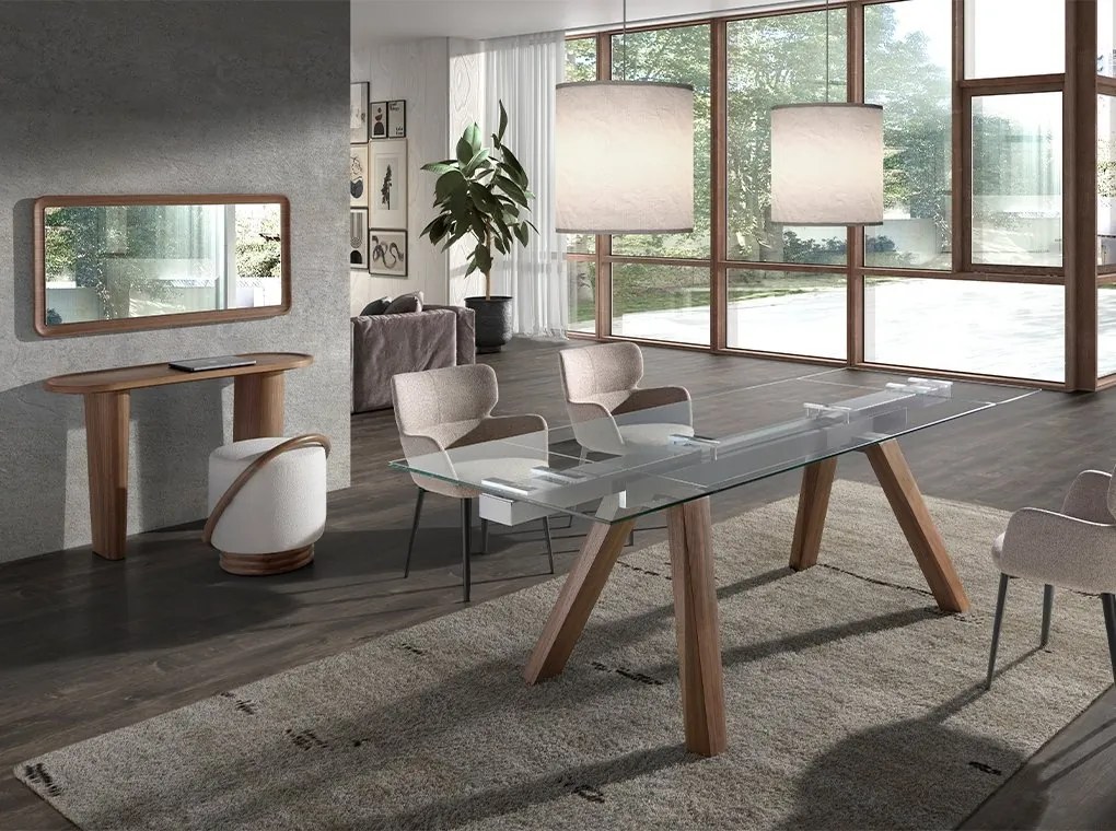 Consola design LUX Oval Walnut