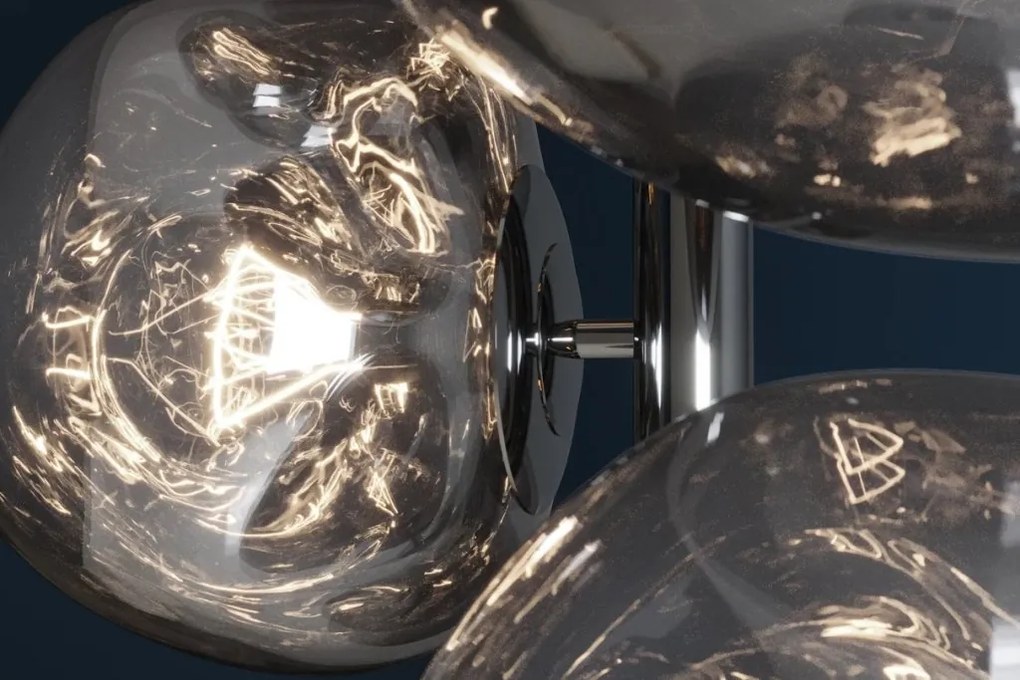 Lampa de podea moderna cu 7 globuri sticla fumurie LIQUID DIAMOND A-46024 VC