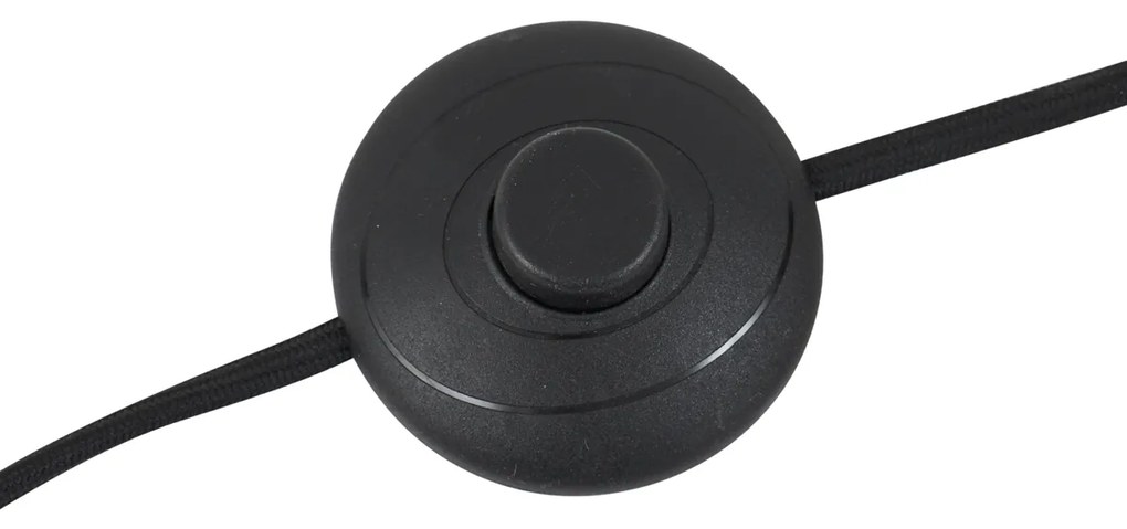 Lampă de podea retro neagră cu sticlă portocalie - Denise