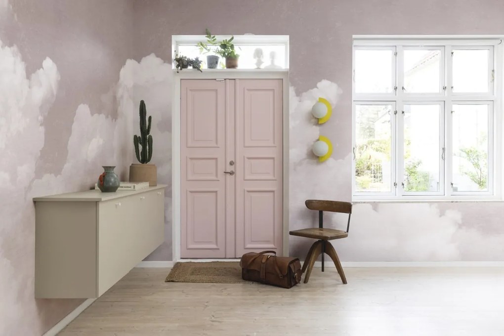 Tapet pentru copii Cuddle Clouds, Pink, Rebel Walls