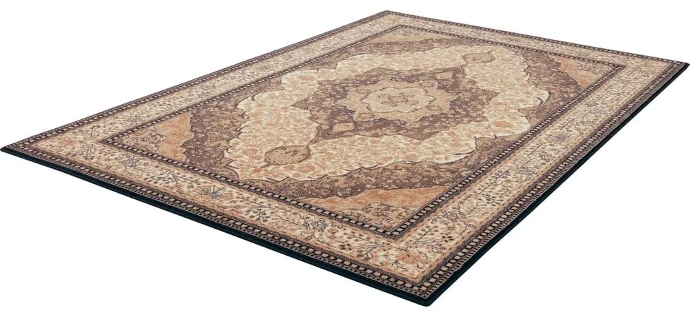 Covor maro deschis din lână 133x180 cm Charlotte – Agnella