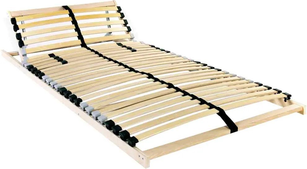 vidaXL Bază cu lamele Maro 120 x 190 cm Lemn de fag masiv