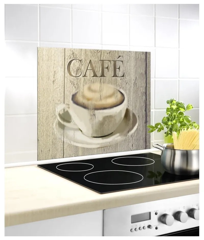 Protecție din sticlă pentru peretele de lângă aragaz Wenko Café, 60 x 50 cm
