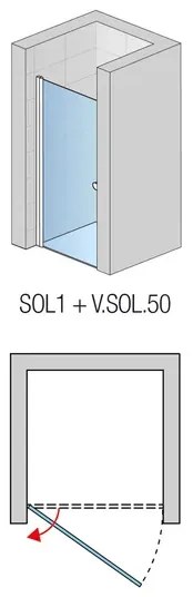 Usa de nisa pivotanta SanSwiss Solino SOL1 80 cm sticla 6 mm crom