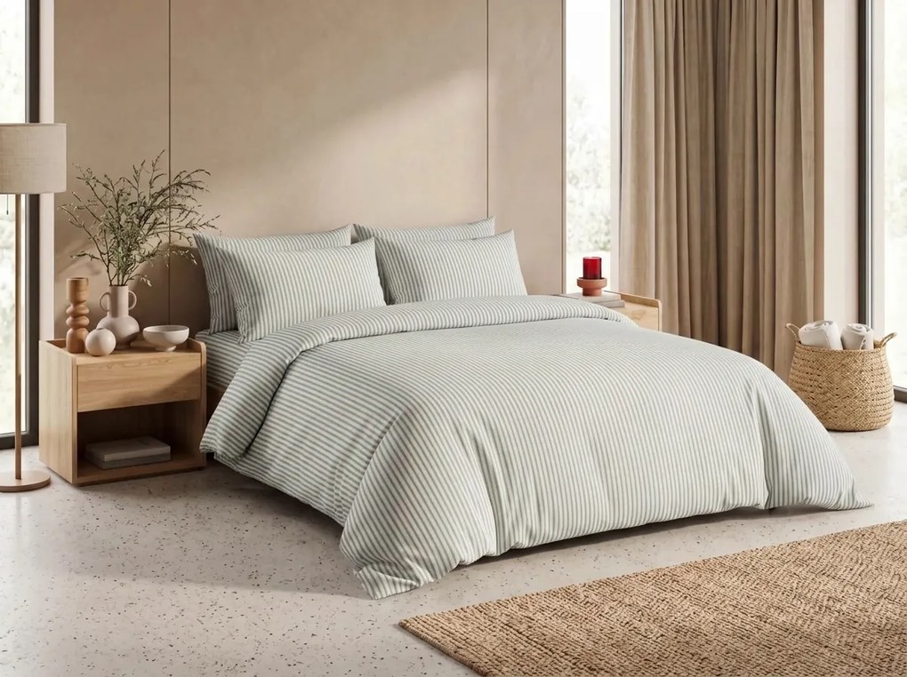 Lenjerie din bumbac LINIE OLIVE verde Dimensiune lenjerie de pat: 70 x 90 cm | 140 x 200 cm