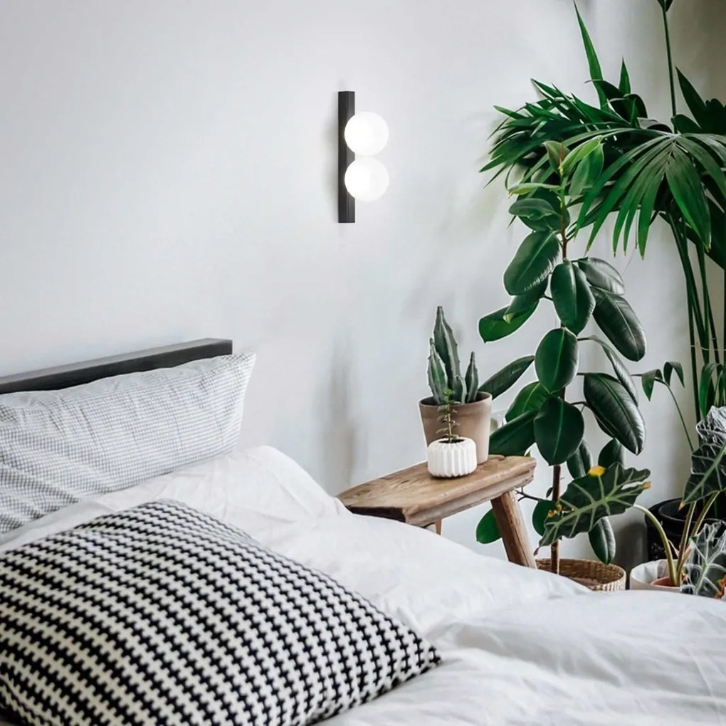 Aplica de perete LED design minimalist Ping pong ap2 alba
