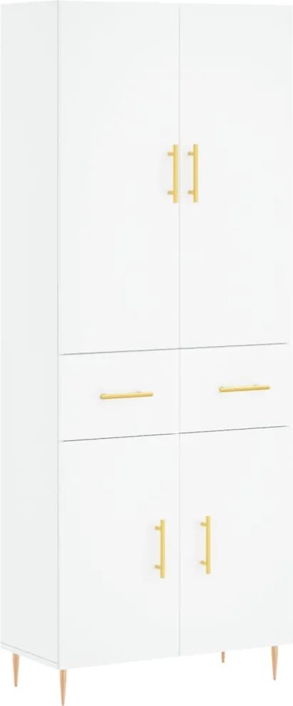 vidaXL Dulap înalt, alb, 69,5x34x180 cm, lemn compozit