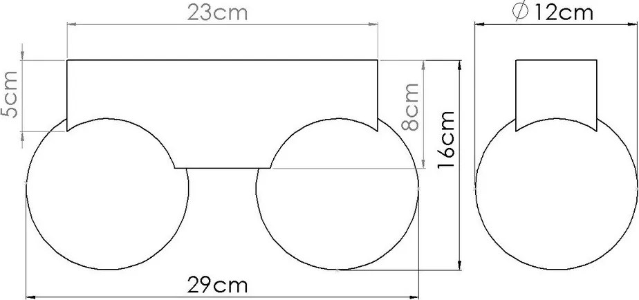 Plafonieră albă/în culoare naturală cu abajur din sticlă ø 12 cm Solum – Sollux
