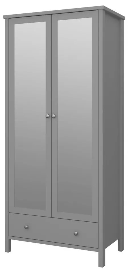 Dulap pentru haine Tuan II cu o oglindă, gri