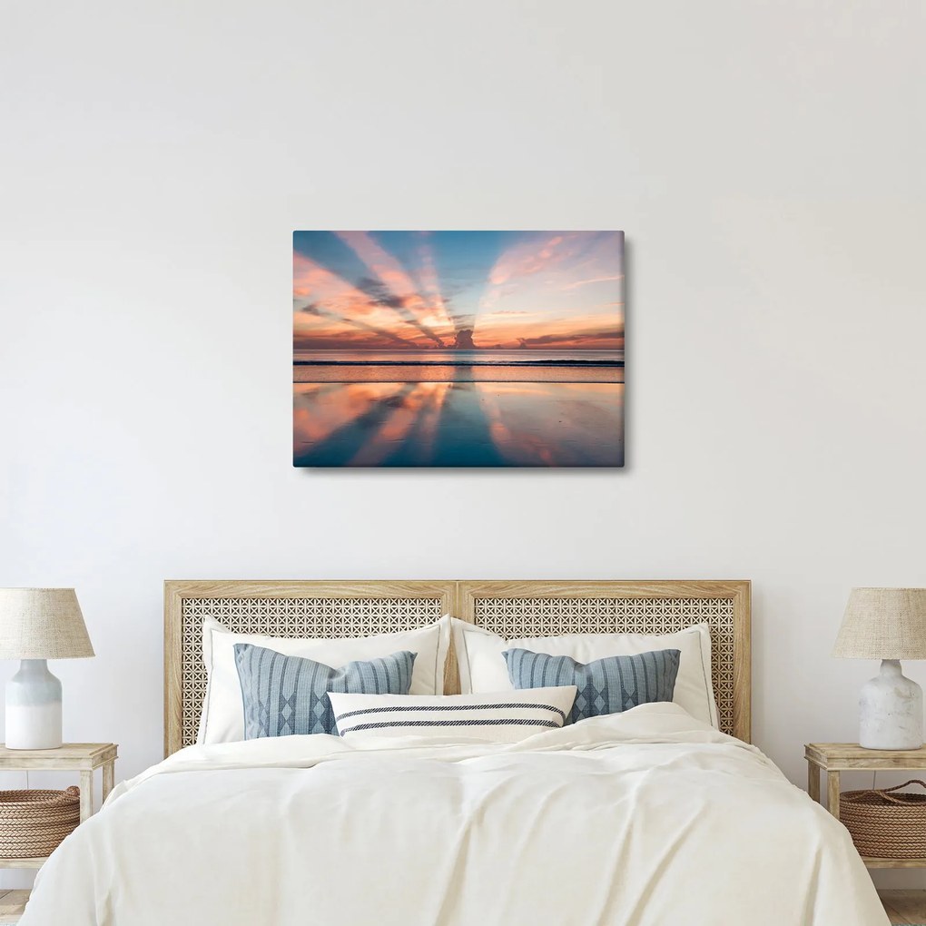 Tablou cu razele solare deasupra plajei Dayton (70x50 cm)