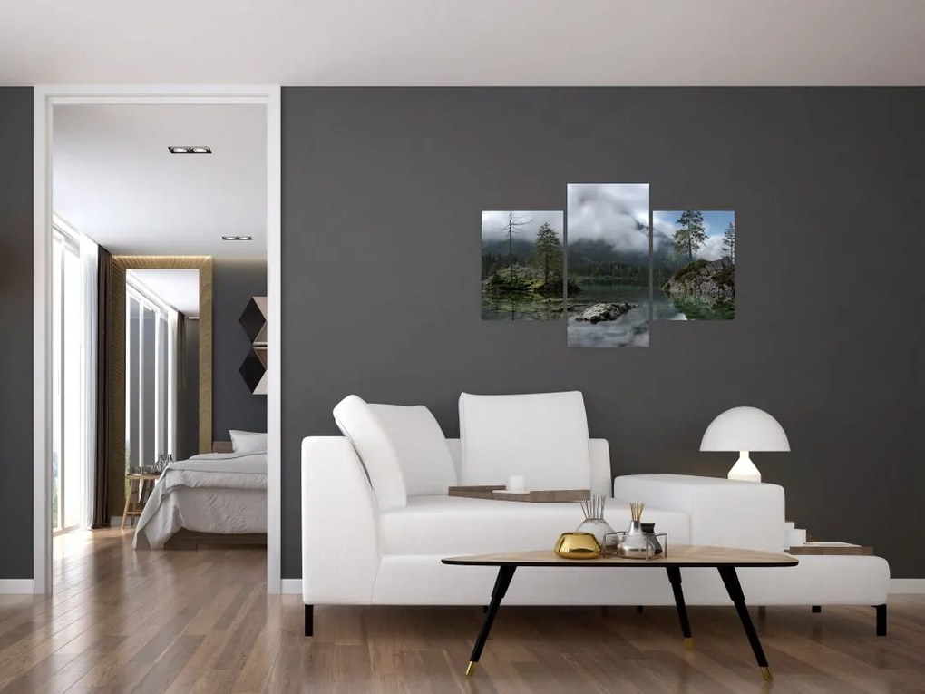 Tablou cu pomi în lac (90x60 cm)