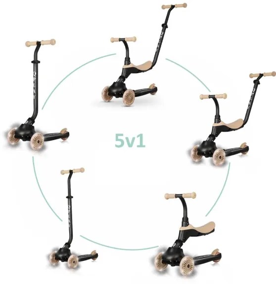 Tricicletă pentru copii QPlay 5 în 1 SEMA bej