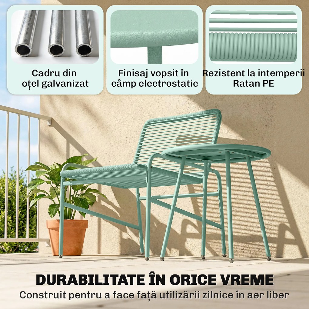 Outsunny set poliratan sintetic | Aosom Romania