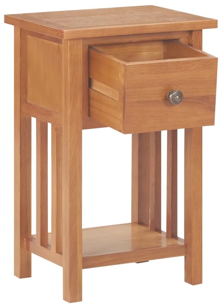 289182 vidaXL Masă de reviste cu sertar, 35 x 27 x 55 cm, lemn masiv stejar