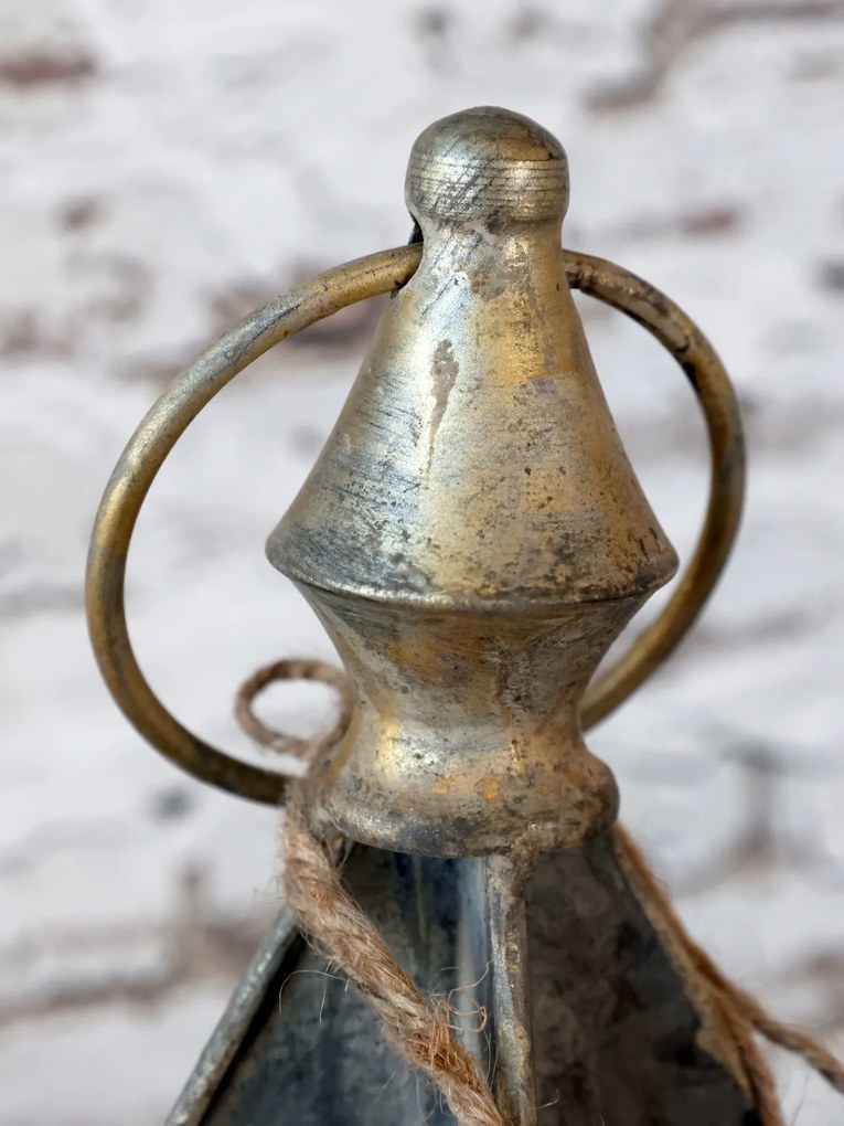 Brad decorativ din metal, finisaj zinc antichizat, H67 cm