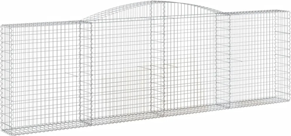 vidaXL Coș gabion arcuit 400x30x120/140 cm fier galvanizat