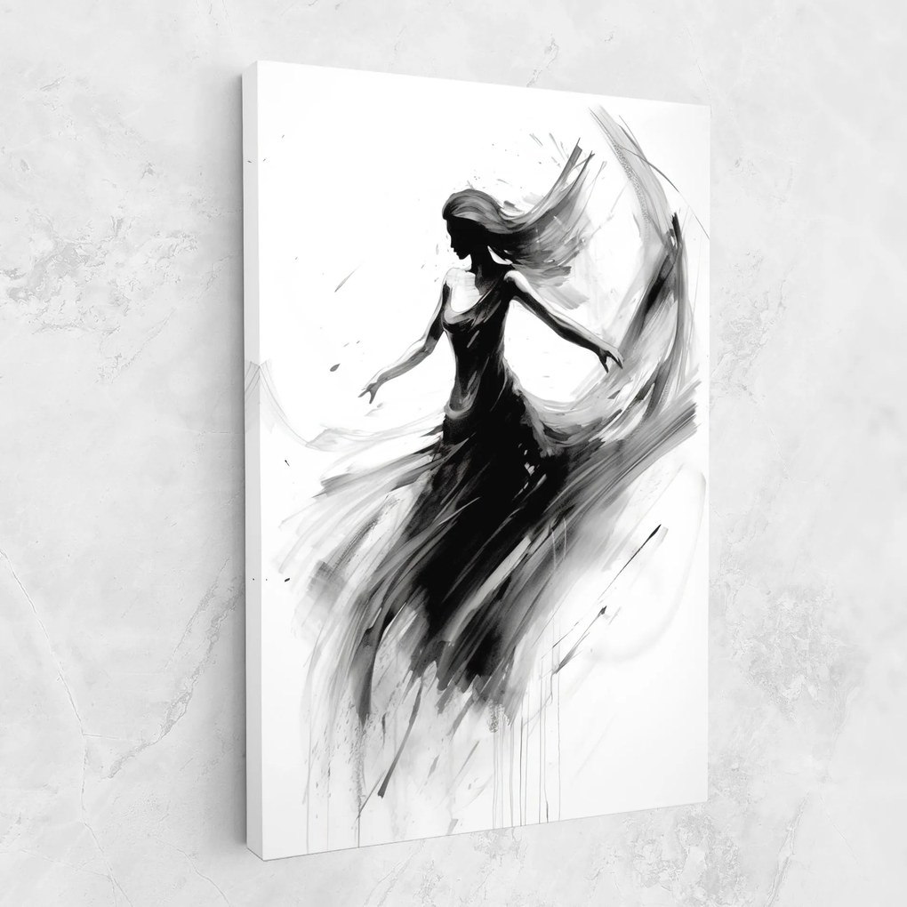 Tablou Canvas, 90x140cm, Dormitor si Living, Femei, Siluete, Dancing Woman Drawn