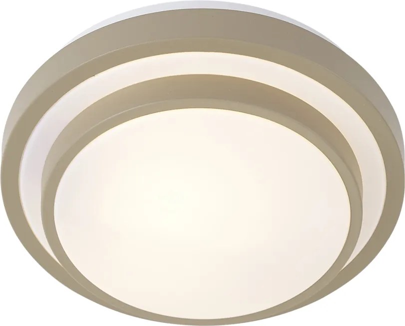 Plafonieră modernă gri-maro cu alb 25cm IP44 - Walden