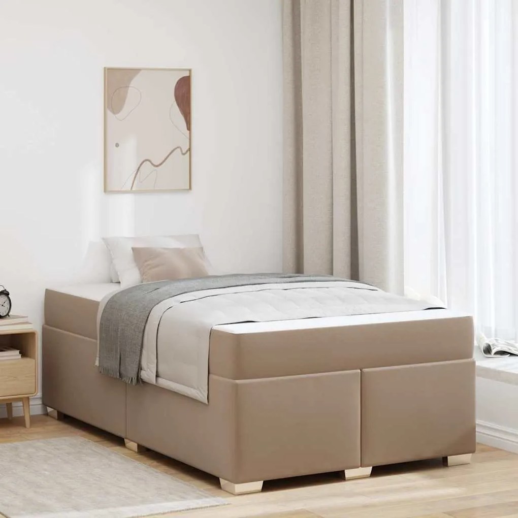 vidaXL Cadru de pat Cappuccino 120 x 190 cm Piele artificială