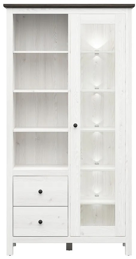 Vitrină Hesen REG1W2S/20/11 (cu iluminat LED) (zadă sibiu deschis + Pin larico). Promo -18%. 1062526