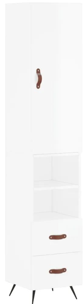 3198891 vidaXL Dulap înalt, alb extralucios, 34,5x34x180 cm, lemn prelucrat