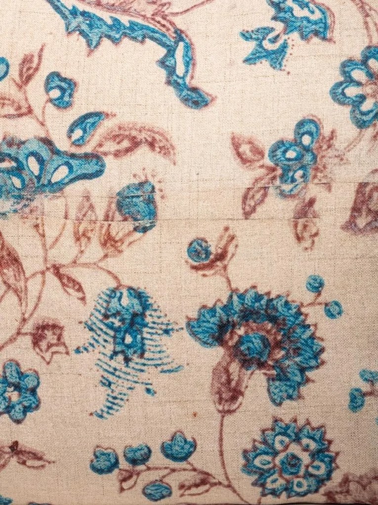 Perna decorativa, din stofa, cu imprimeu floral, Cornflower 45x45cm