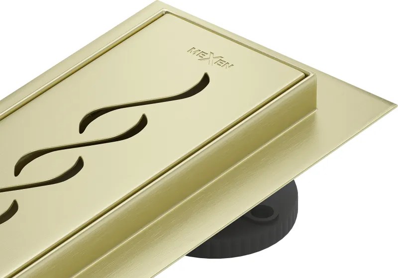 Mexen Flat 360° M18 scurgere liniară rotativă 60 cm, auriu periat - 1A23060-40