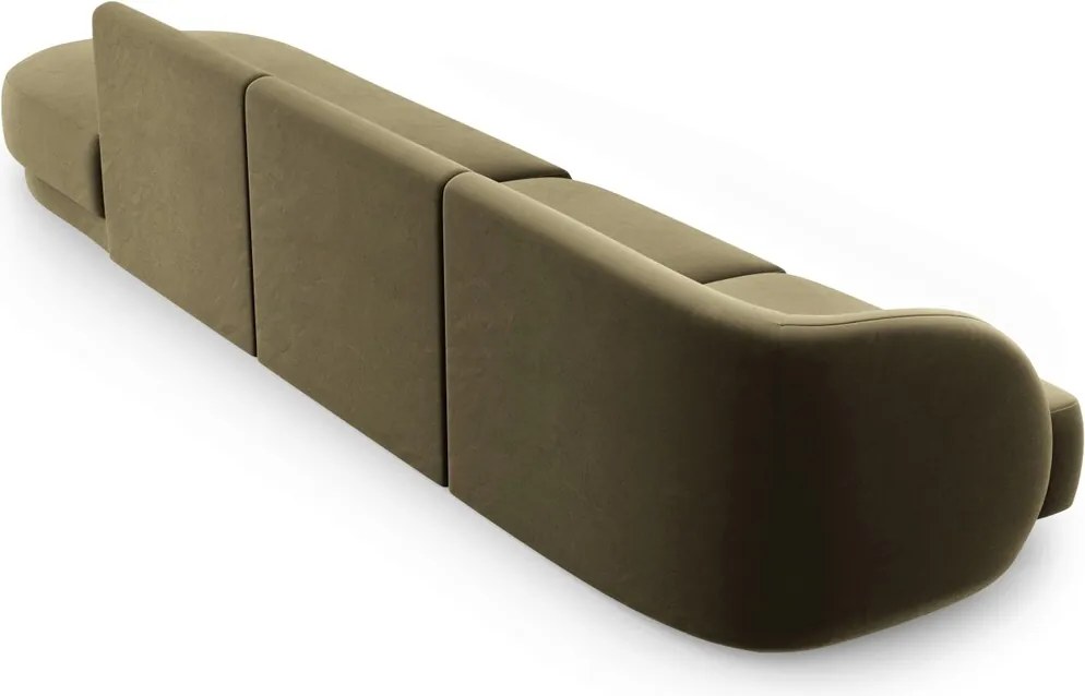 Canapea 4 locuri cotiera dreapta, Miley, Micadoni Home, BL, 325x85x74 cm, catifea, verde