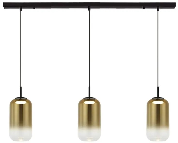 Lustra LED suspendata design decorativ Chloe 3L negru/auriu