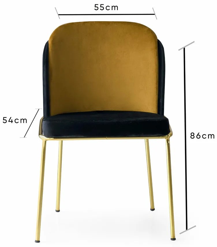 Set de scaune de sufragerie Dore Gold, 2 buc., 2 buc.