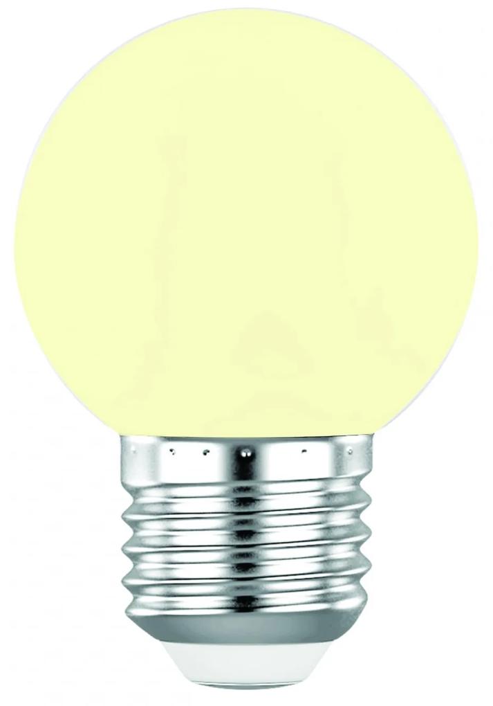 Set 3 Buc - Bec LED Ecoplanet glob mic alb G45, E27, 1W (10W), 80 LM, G, lumina calda 3000K, Mat Lumina calda - 3000K, 3 buc