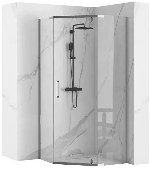 Cabina de dus AXIN cu cadita neagra 90x90 crom