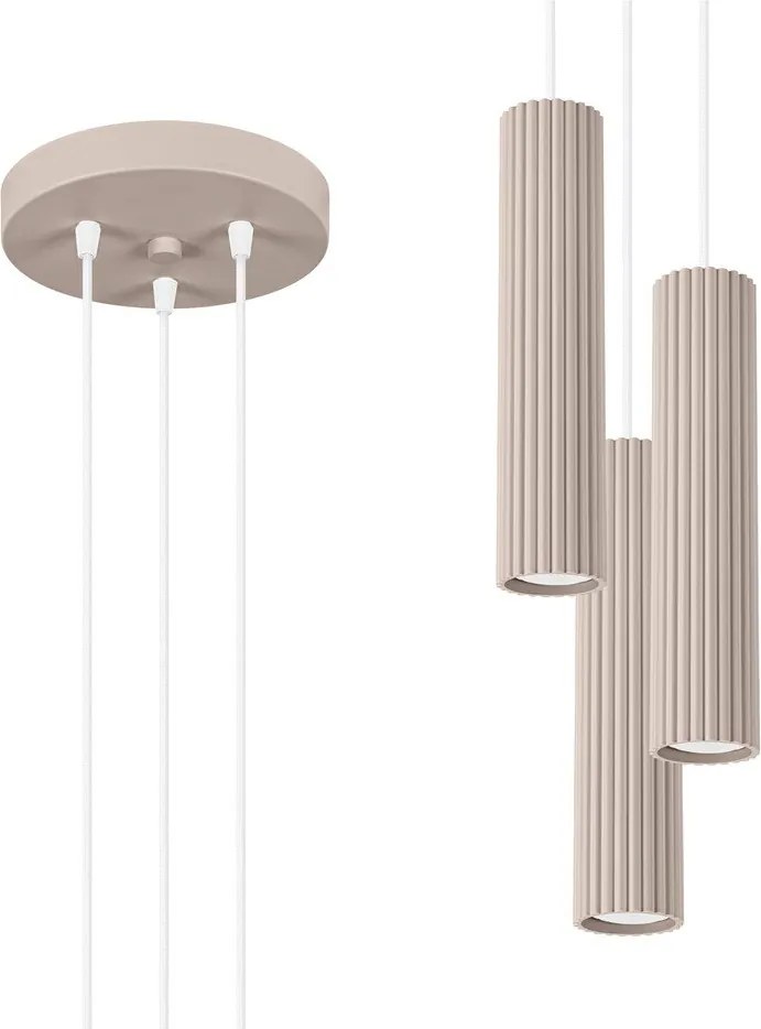 Lustră taupe din metal ø 19,5 cm Gleam – Sollux