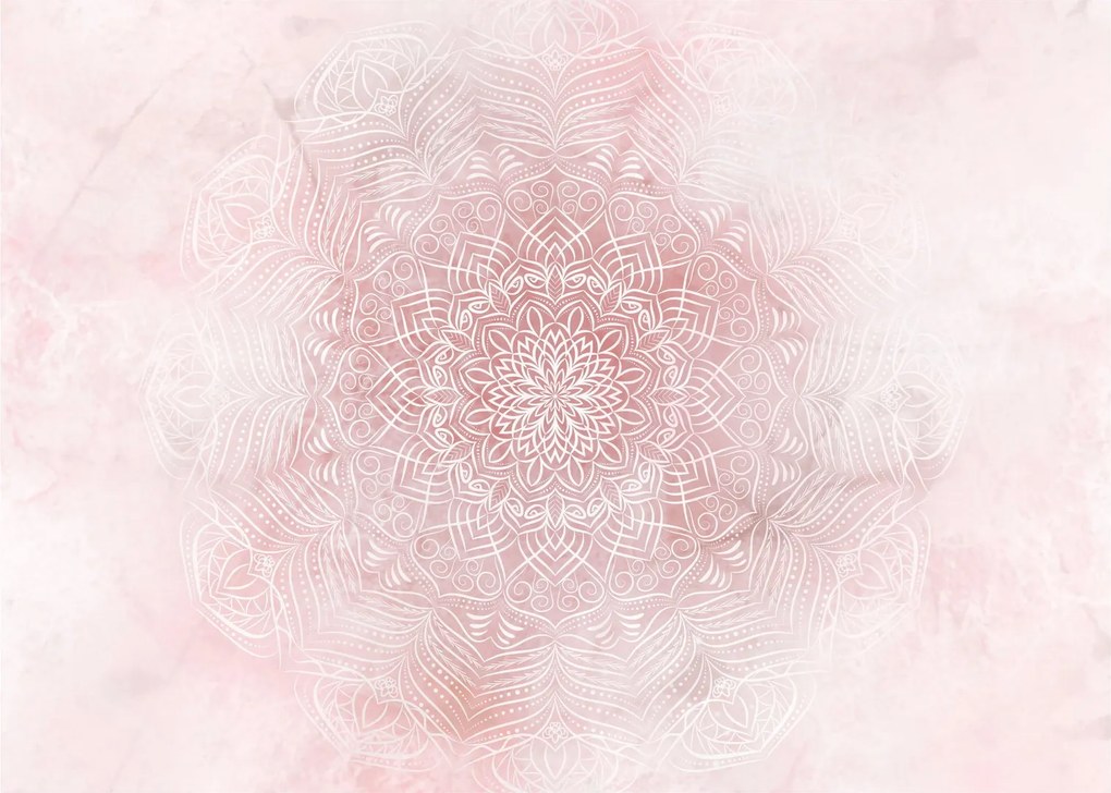 Tablou pe sticlă - Mandala roz (70x50 cm)