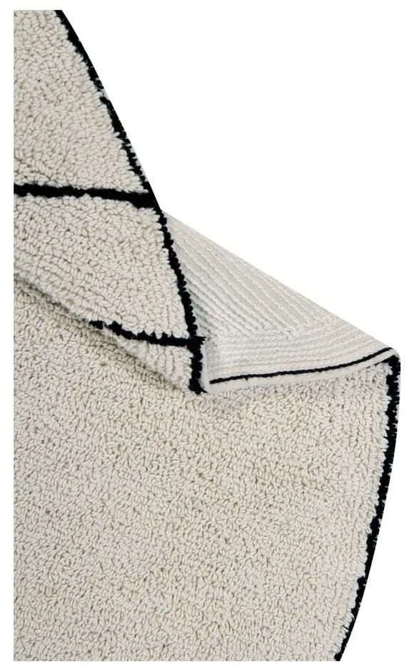 Covor crem lavabil/țesut manual rotund din bumbac ø 160 cm Trace Beige – Lorena Canals