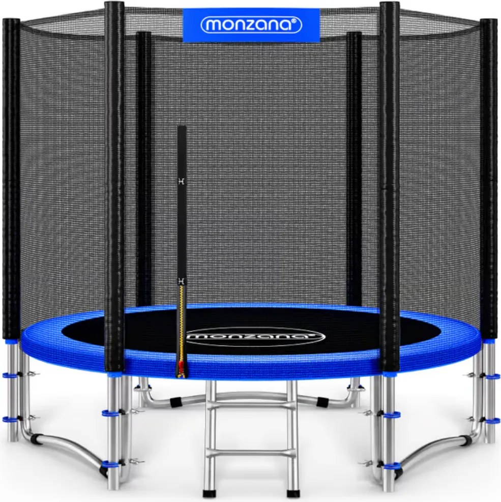 Trambulină cu plasă de siguranță JUMP, Ø244cm, negru/albastru Monzana