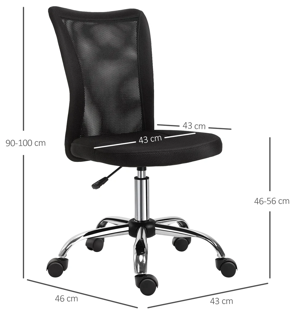 Scaun Birou Fara Roti Vinsetto Scaun de Birou Ergonomic Rotativ Fara Cotiere, Inaltime ...