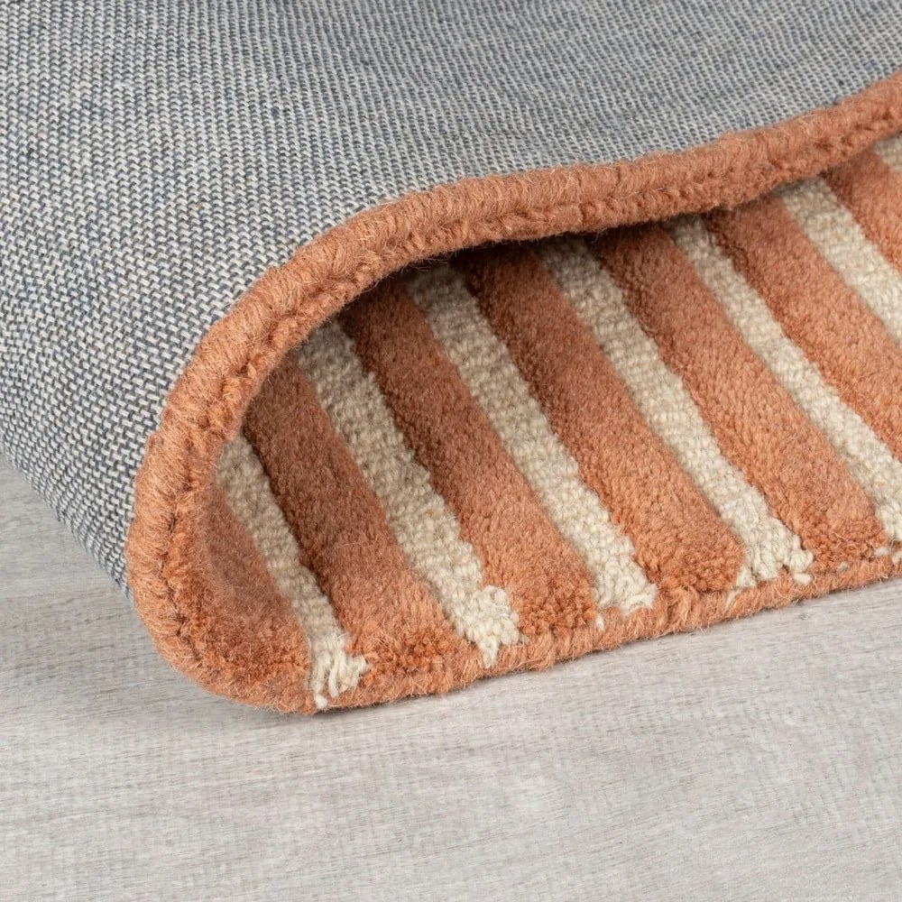 Covor teracotă țesut manual din lână 200x290 cm Lozenge Terracotta – Flair Rugs