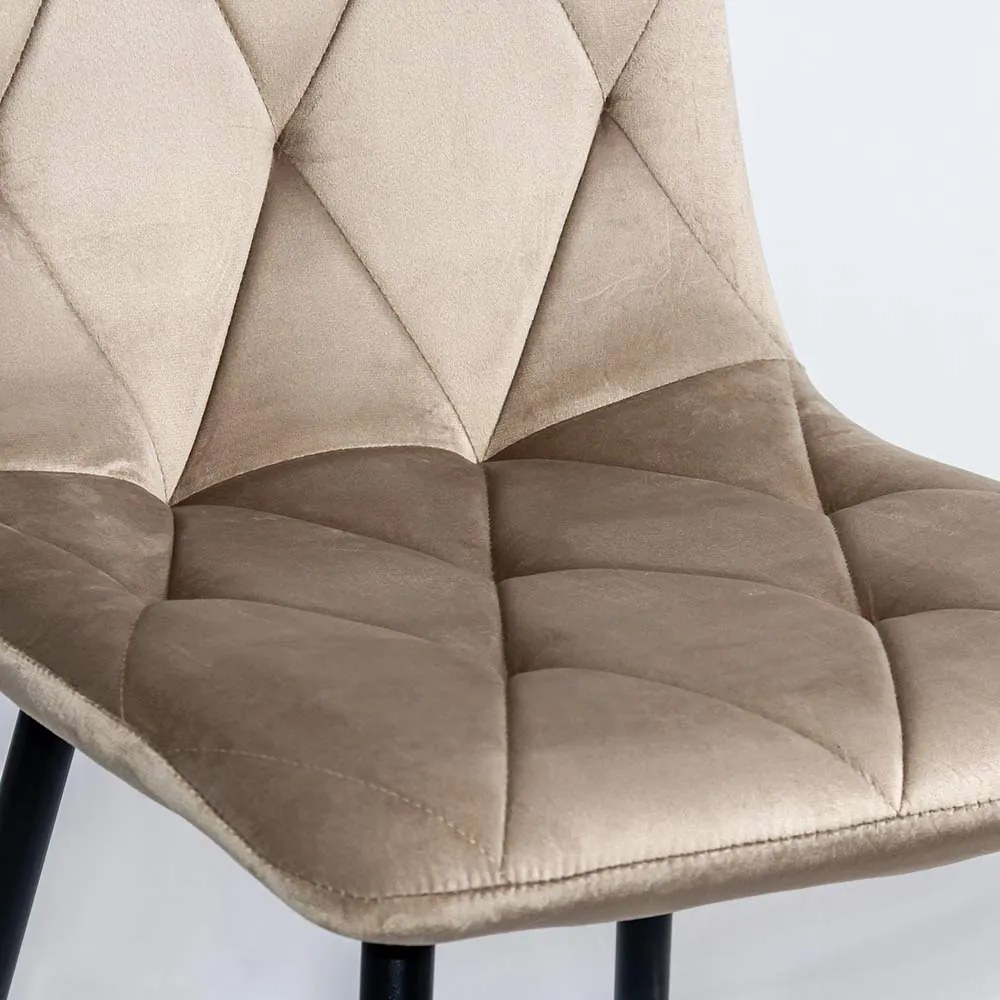 Scaun living din catifea cu picioare metalice BUC 210 bej