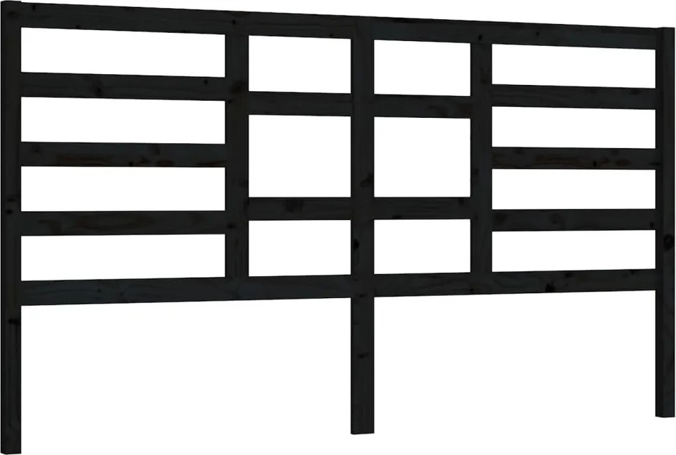 vidaXL Tăblie de pat, negru, 206x4x104 cm, lemn masiv de pin