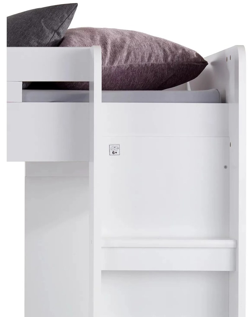Pat supraetajat pentru copii 90 cm Mathers (alb + gri deschis). 1082825