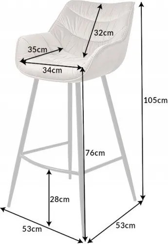 Set 2 scaune de bar The dutch comfort sampanie