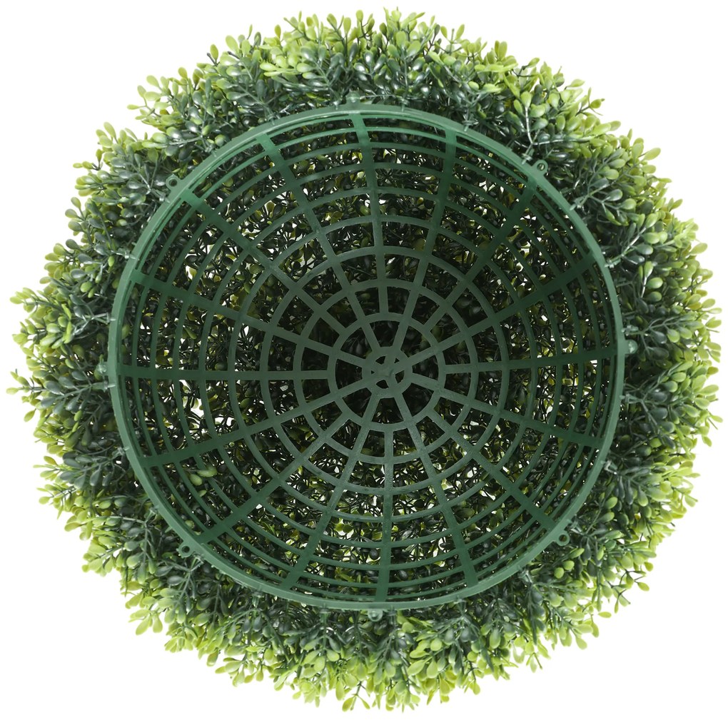 HOMCOM Set de 2 bule de bux artificial de 40 cm decorațiuni pentru interior sau exterior verde închis | Aosom Romania
