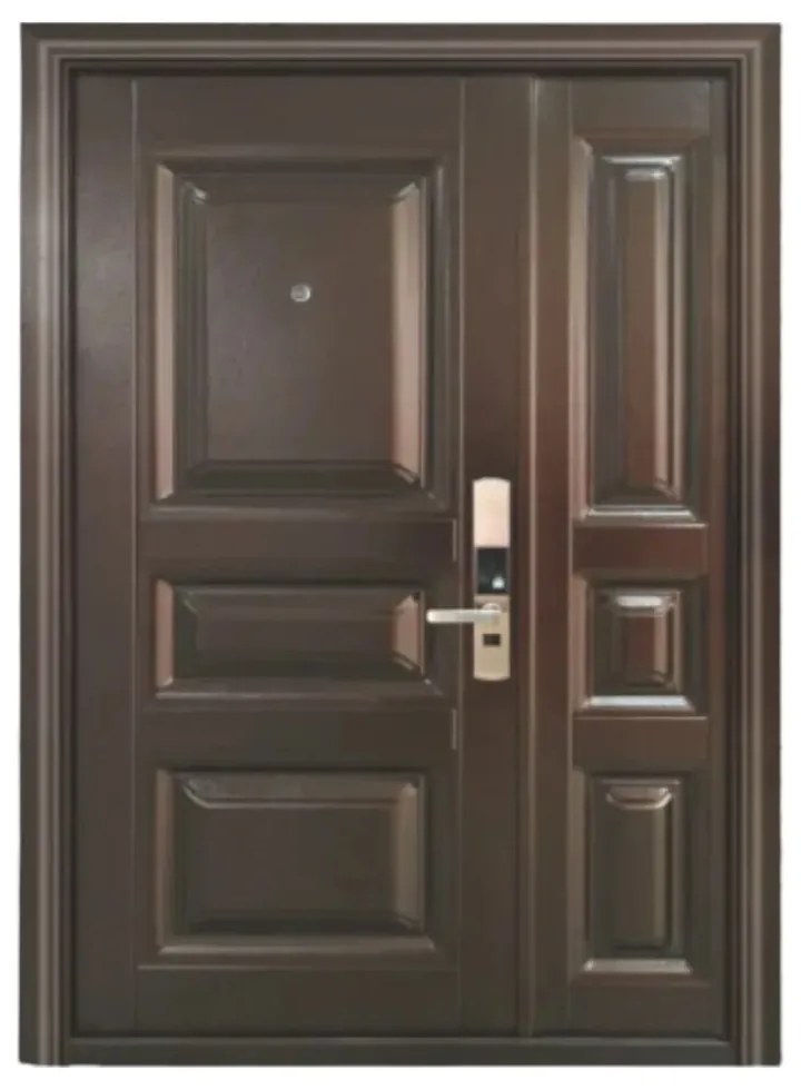 Usa metalica dubla de exterior cu izolatie si vizor Novo Doors ND5001 ,deschidere stanga dreapta, 1 yala, dimensiuni multiple,tabla 0.7 mm, balamale