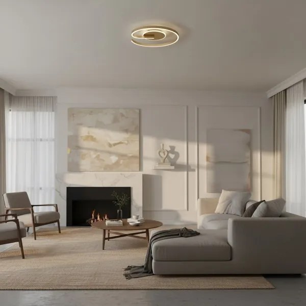 Plafonieră LED LORENZO, 22W, 230V, Ø 50 cm, auriu