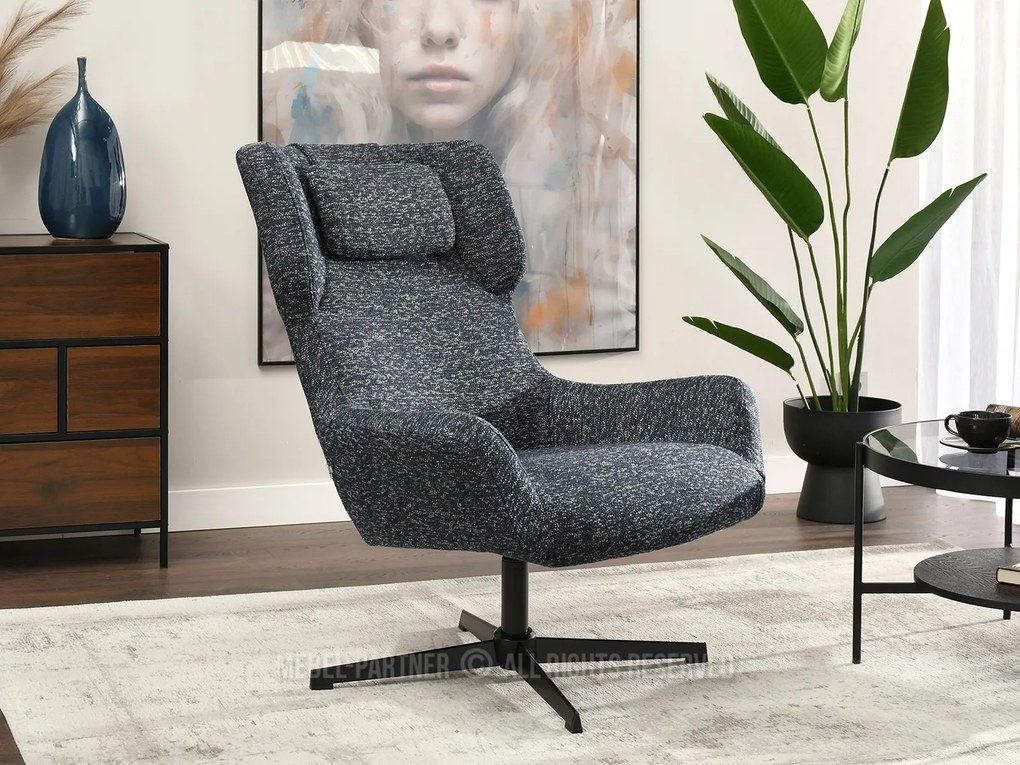 Fotoliu Irma (albastru marin + negru). Promo -19%. 1110067